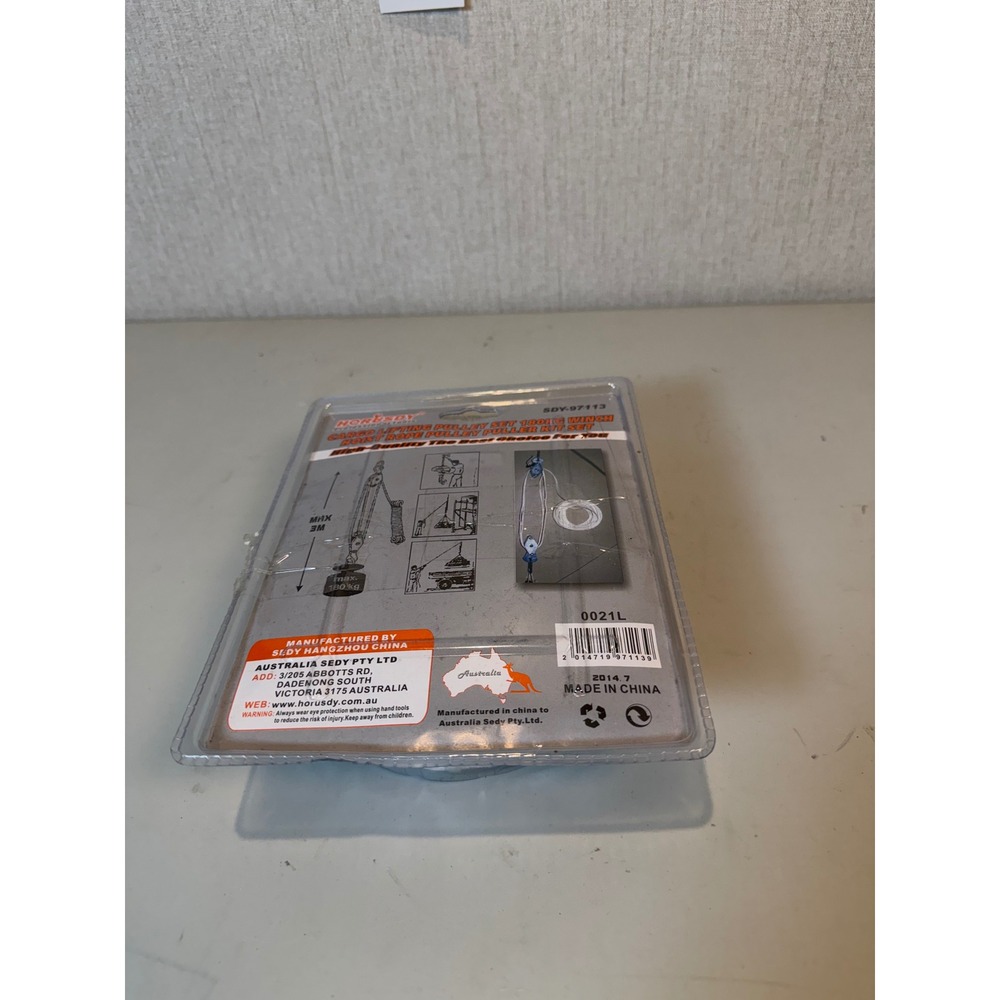 Horusdy Cargo Lifting Pulley Set 180kg Winch Hoist Rope Puller Kit SDY-97113 20M - Picture 2 of 5